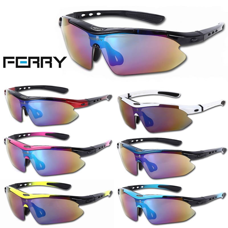 フェリー) FERRY 偏光レンズ スポーツサングラス フルセット専用交換