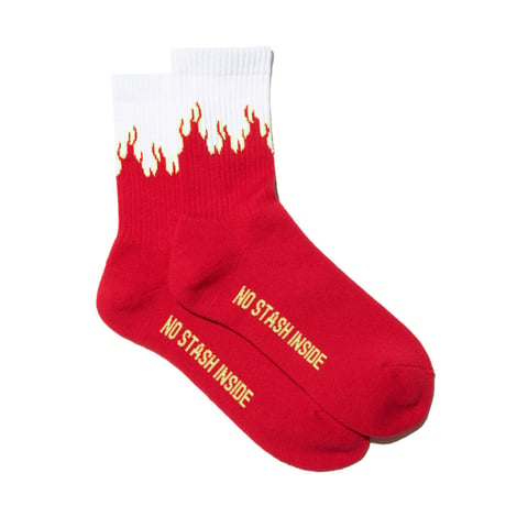 RADIALL “FLAMES”-1PACK SOX MID　WHITE