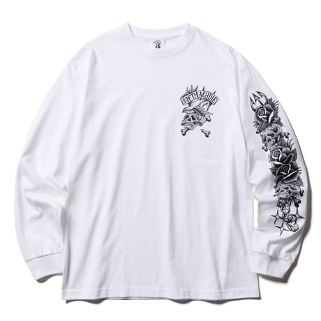 SOFTMACHINE "TOTEM SKULLS L/S"-LONGSLEEVE T-SHIRT WHITE