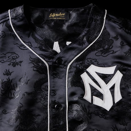 SOFTMACHINE "BLACK SEA B.B"-BASE BALL SHIRT  BLACK