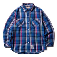 SOFTMACHINE "DAYS SHIRTS"-L/S FLANNEL SHIRT BLUE