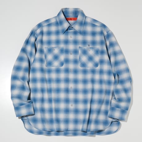 RADIALL "EL CAMINO"-REGULAR COLLARED SHIRT L/S  BLUE