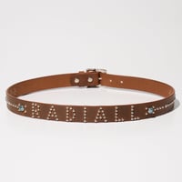 RADIALL "RHODES" - LEATHER BELT / STUDS BROWN