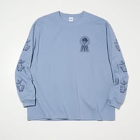 RADIALL "COMMUNE"-CREW NECK T-SHIRT L/S STEEL BLUE