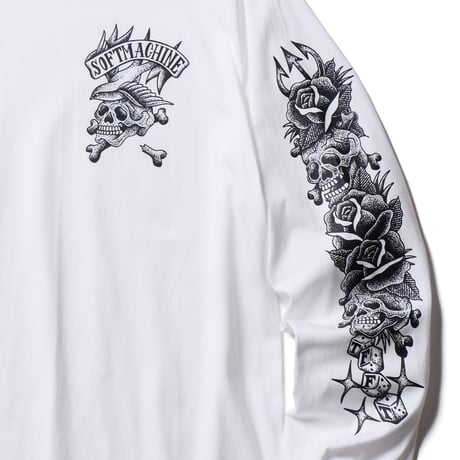 SOFTMACHINE "TOTEM SKULLS L/S"-LONGSLEEVE T-SHIRT WHITE