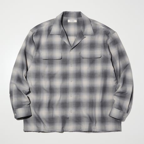 RADIALL "BELAIR"-OPEN COLLARED SHIRT L/S BLACK