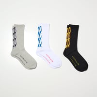RADIALL "FLAMES - 1PAC SOX LONG / DRALON  WHITE/HEATHER GRAY/BLACK