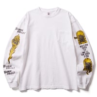 SOFTMACHINE "BURN HELL"-L/S POCKET T-SHIRT WHITE