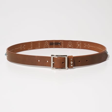 RADIALL "RHODES" - LEATHER BELT / STUDS BROWN