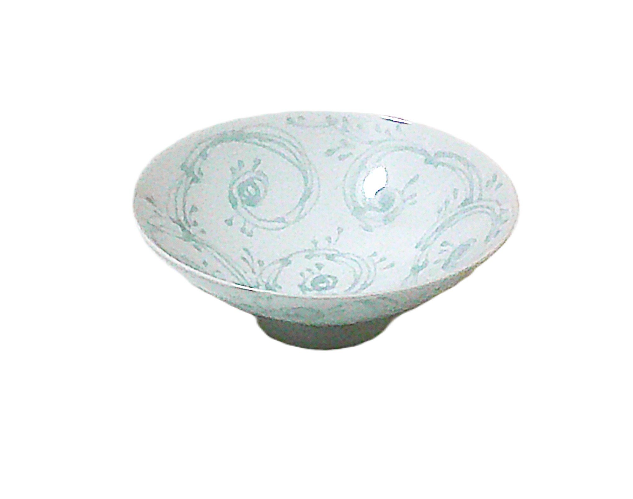 【本漆金継ぎ】波佐見焼 白山陶器 森正洋デザイン 花模様の平茶碗 original