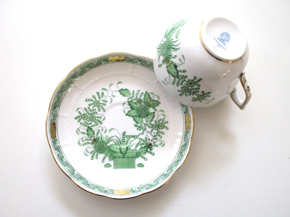 ② 【美品】HEREND インドの華　ディーププレート　ボウル　23cm ⑤ 【美品】HEREND インドの華 ディーププレート ボウル 23cm