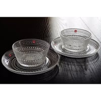 送料無料　iittala (イッタラ）Kastehelmi（カステヘルミ ）　ボウル・プレートセット　ペア　(クリア）【御結婚御祝・内祝・新築御祝・還暦御祝・御礼・寿・ギフト包装可能】