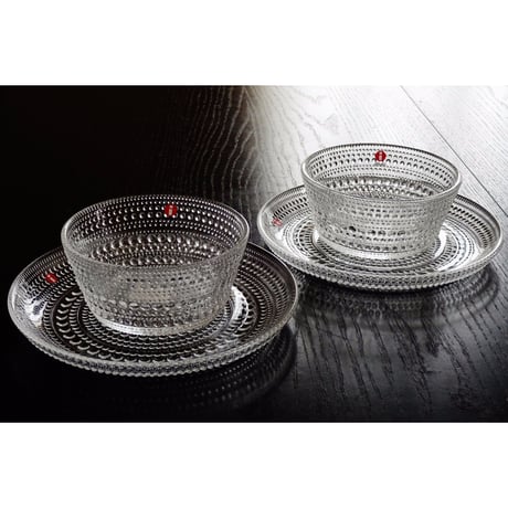 iittala (イッタラ）Kastehelmi（カステヘルミ ）　ボウル・プレートセット　ペア　(クリア）【御結婚御祝・内祝・新築御祝・還暦御祝・御礼・寿・ギフト包装可能】