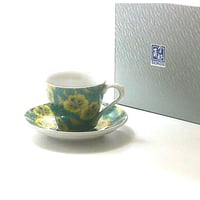 九谷焼　カップ＆ソーサー　吉田屋葵【父の日　母の日　プレゼント　ギフト　御結婚御祝・内祝・新築御祝・還暦御祝・御礼・寿・ギフト包装可能】