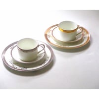 ウェッジウッドWEDGWOOD　レースプラチナ、レースゴールド　ペア 　ティーセット【御結婚御祝・内祝・新築御祝・還暦御祝・御礼・寿・ギフト包装可能】