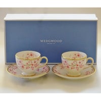 ウエッジウッドWEDGWOOD　スプリングブロッサム　兼用カップ＆ソーサー　ペア（ペアブランドボックス付き）【御結婚御祝・内祝・新築御祝・還暦御祝・御礼・寿・ギフト包装可能】