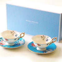 ウェッジウッドWEDGWOOD　ワンダーラスト アップルブロッサム　ティーカップ＆ソーサー　ペア【食器セット】【御結婚御祝・内祝・新築御祝・還暦御祝・御礼・寿・ギフト包装可能】
