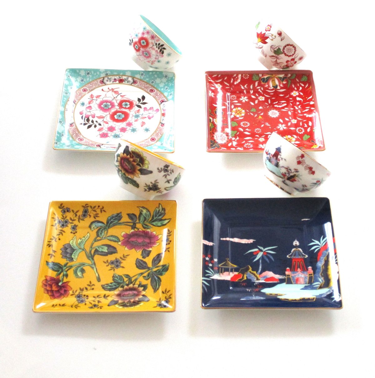 ウエッジウッドWEDGWOOD ﾜﾝﾀﾞｰﾗｽﾄ ティーボウル・スクエアトレイ 8