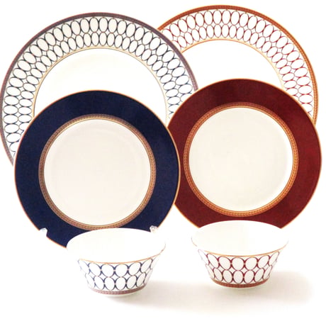 ウェッジウッドWEDGWOOD　ルネッサンスゴールド・レッドRenaissance Gold・ Red 6ピースセット【御結婚御祝・内祝・新築御祝・還暦御祝・寿】