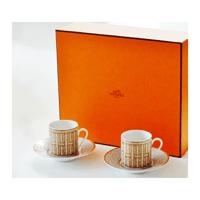HERMES - 【新品】エルメス モザイク24 コーヒー カップ&amp;ソーサー プラチナ ペアセット エルメス HERMES モザイク 24 プラチナ コーヒーカップ