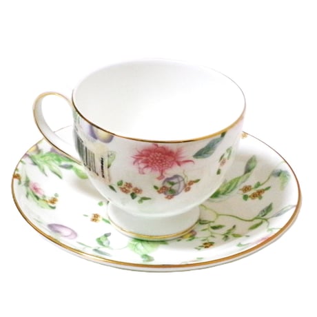 ウェッジウッドWEDGWOOD スウィートプラム  ティー・コーヒ　兼用カップ＆ソーサー リー　４客セット（ペアブランドボックス付属）【御結婚御祝・内祝・新築御祝・還暦御祝・御礼・寿・ギフト包装可能】