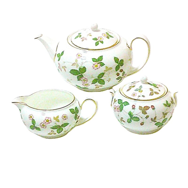 ウェッジウッドWEDGWOOD ワイルドストロベリー ティ―ポット、シュガー
