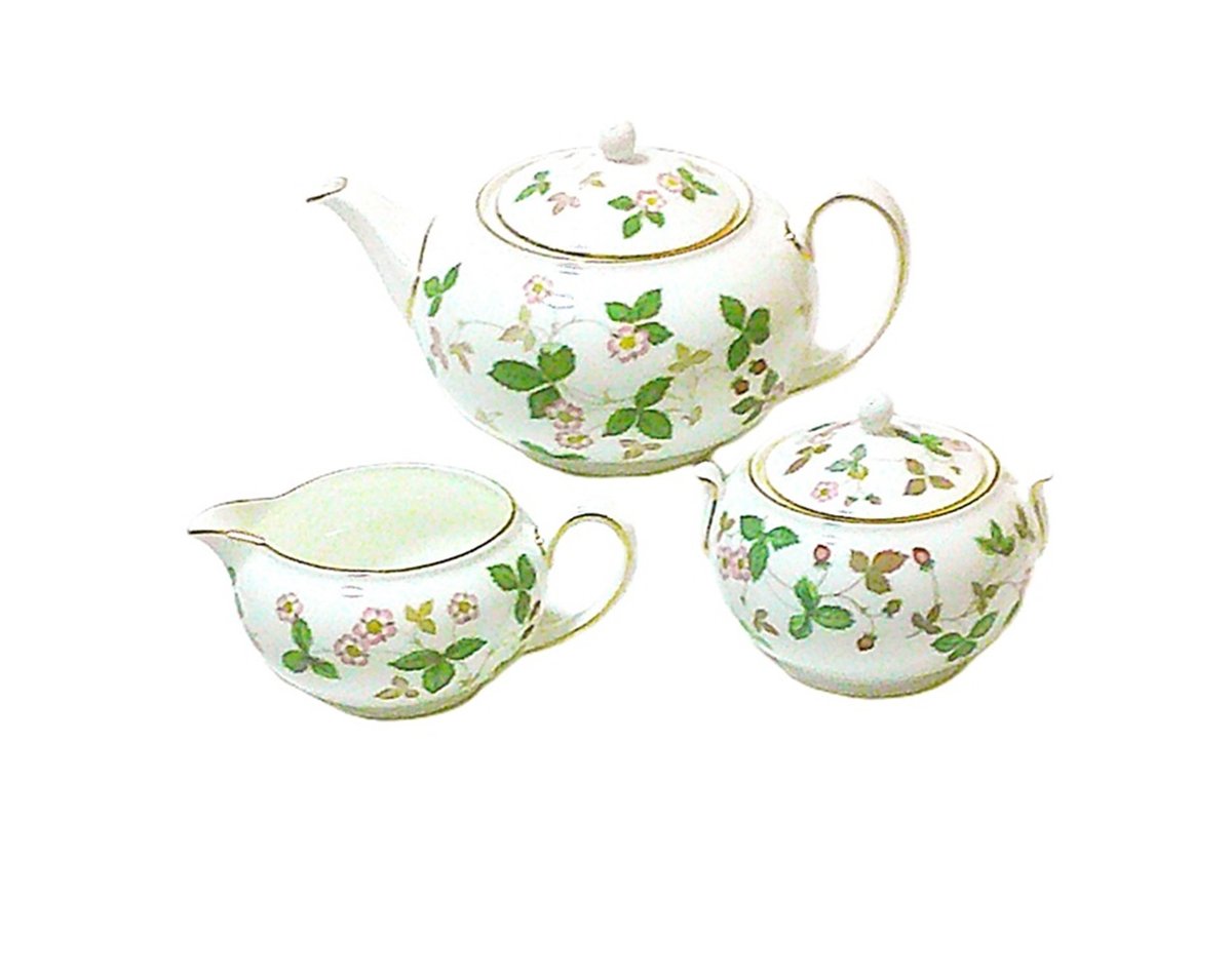 ウェッジウッドWEDGWOOD ワイルドストロベリー ティ―ポット、シュガー