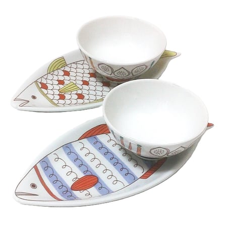 ご飯がおいしくなる器【オリジナル九谷ブランド】ごはん茶碗・サカナ皿 やさい/ハレクタニ　ペア【御結婚御祝・内祝・新築御祝・還暦御祝・御礼・寿・ギフト包装可能】