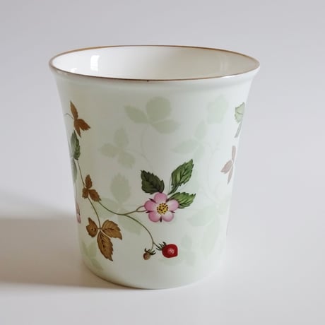 ウェッジウッドWEDGWOOD　ワイルドストロべリー　パステルビーカー　グリーン