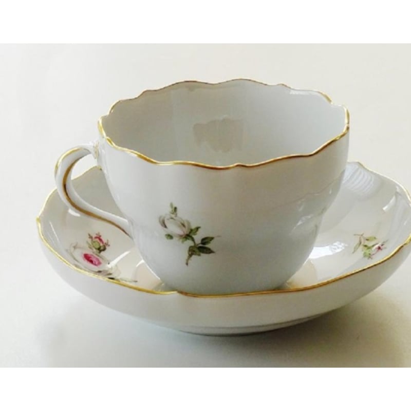 マイセン ホワイトローズ コーヒーカップ＆ソーサー029510/00582【御
