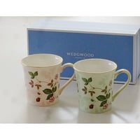 ウエッジウッドWEDGWOOD　ワイルドストロべリー　パステルビーカー　ピンク＆グリーン　ペア（ペアブランドボックス付き）【御結婚御祝・内祝・新築御祝・還暦御祝・御礼・寿・ギフト包装可能】