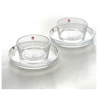 ブランドロゴ入りボックス付属　イッタラ iittala ツンドラTundra ボウル・プレート　ペアセット　クリア【北欧ブランド食器】【御結婚御祝・新築・還暦・御礼・ギフト包装可能】