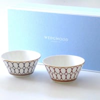 ウェッジウッドWEDGWOOD　ルネッサンスゴールド・レッドRenaissance Gold・ Red ボウル　ペア【飯碗・ボウル】【御結婚御祝・内祝・新築御祝・還暦御祝・寿】