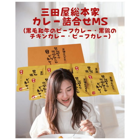 三田屋総本家 カレー詰合せ MS(黒毛和牛のビーフカレー・黒鶏のチキンカレー・ビーフカレー)
