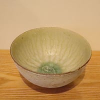 陶器「作家　水野幸一」粉引灰釉多用鉢(大)