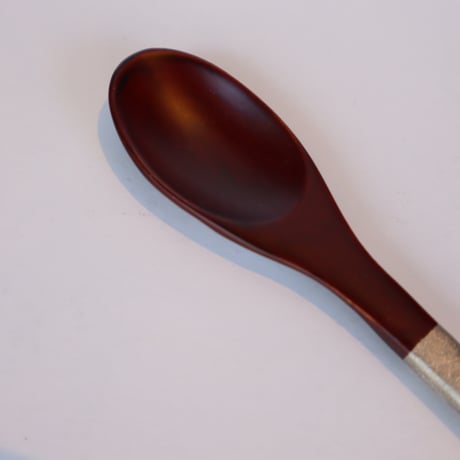 漆器「作家　大藏信一」　スプーン　(小)　朱×錫