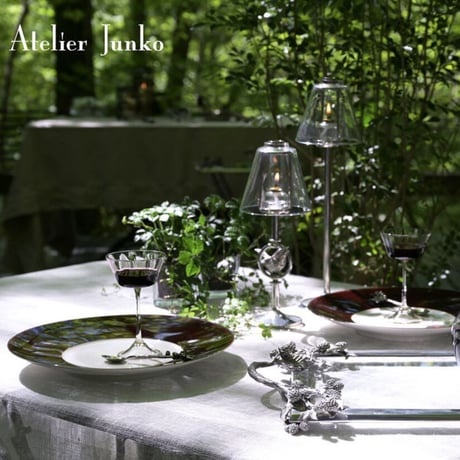 「Atelier Junko」ティーキャンドルスタンド　グラスシェード　バード