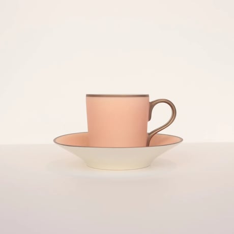 「Atelier Junko」 クラックドピンク　デミタスコーヒーカップ＆ソーサー
