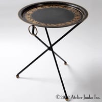 「Atelier Junko」 トレー メタル ラウンド ゴールドリース スタンド付き