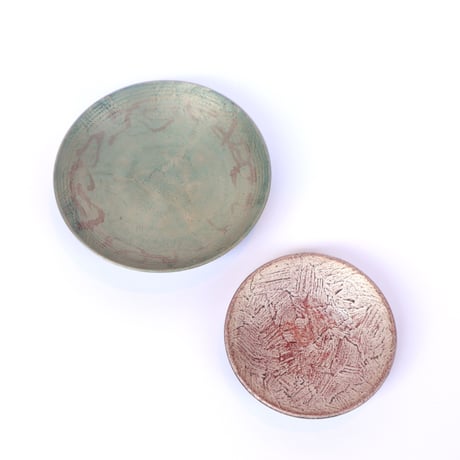 漆器　「作家　大藏信一」　錫朱小皿