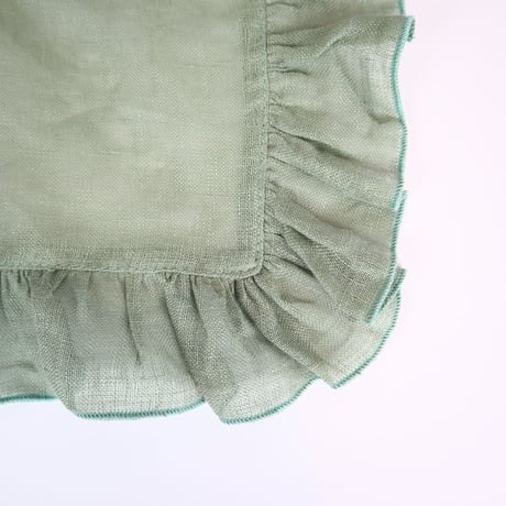 BORGO DELLE TOVAGLIE　リネンフリルナプキン　sage