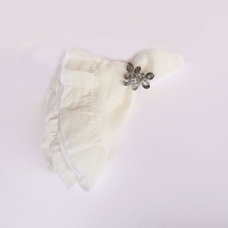 BORGO DELLE TOVAGLIE　リネンフリルナプキン　ivory