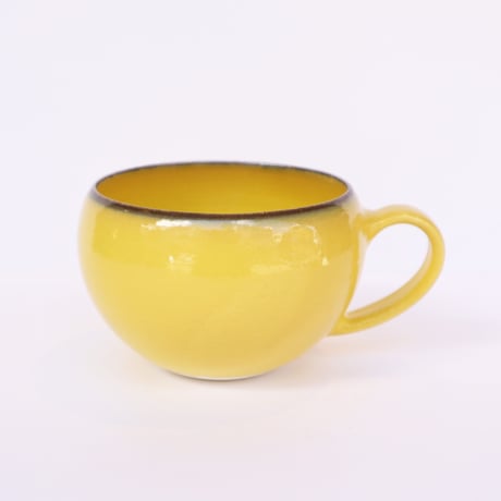 陶器「作家　水野幸一」レモン釉　丸カップ