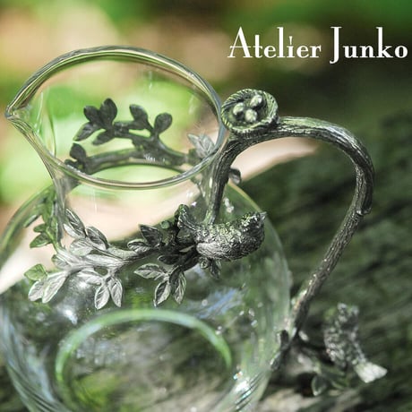 「Atelier Junko」  グラスピッチャー　ラウンド　バード＆ネスト