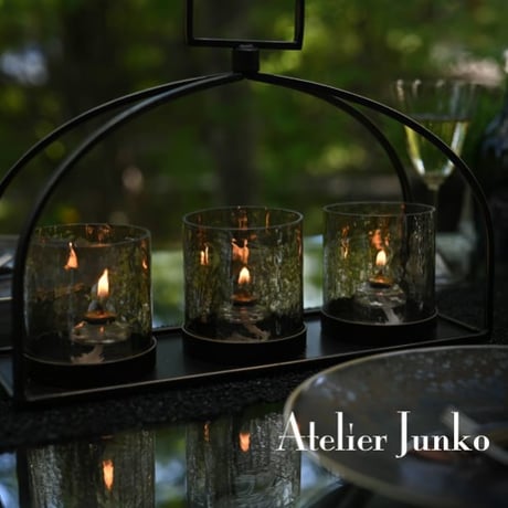 「Atelier Junko」 キャンドルホルダー　スリーグラス　マルチホルダー