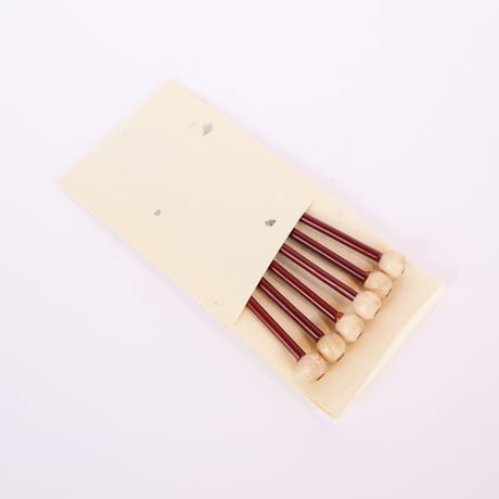 漆器「作家　大藏信一」　ピック　丸頭 朱　(6本)