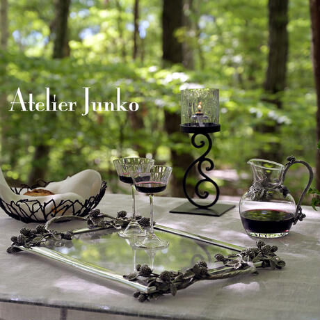 「Atelier Junko」 グラスピッチャー　ラウンド　ラズベリー