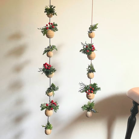 Ornament 5連  ベージュロープ