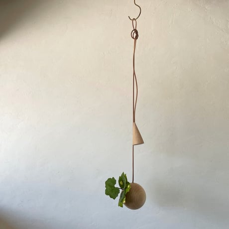 Hanging vase 04  ベージュロープ