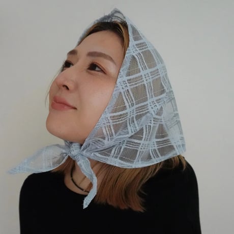 check lace head scarf